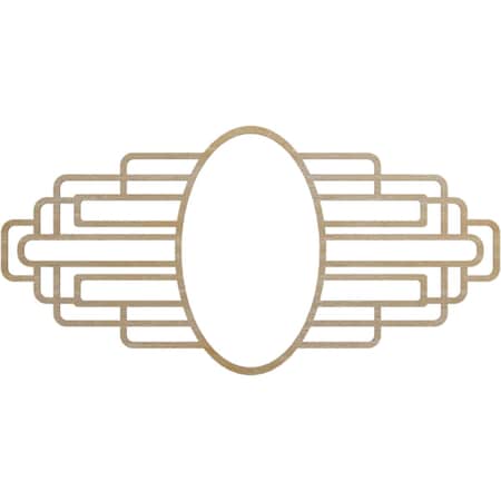 Ekena Millwork Elizabeth Wood Fretwork Pierced Medallion, 30"W x 15"H x 8 1/4"IW x 14 1/4"IH x 1/4"T, Hickory CMWP30X15X0250EBHI